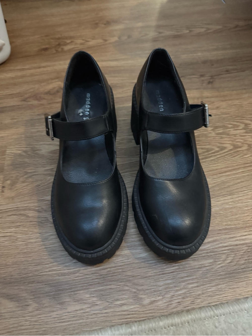 Madden Girl Black Mary Jane Platform Loafers